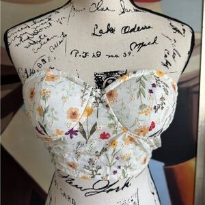 Shein cottage core bohemian bustier bralette crop top small